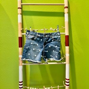 Polka Dot Denim Shorts